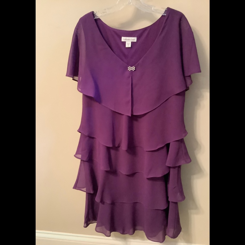 Coldwater Creek idea of a beautiful purple waterfall made into a cocktail dress